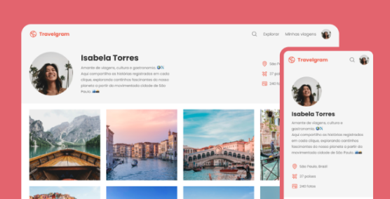 imagem de um projeto de rede social de viagens