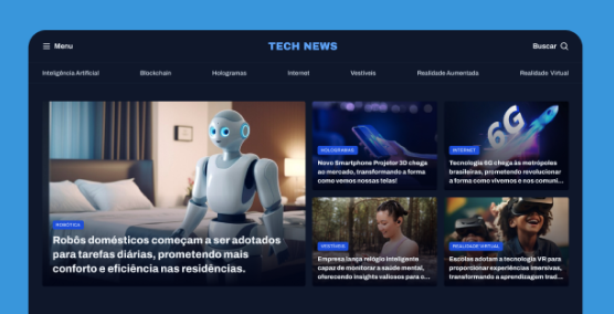 imagem de um projeto de notícias de tecnologia